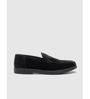 Hakiki Deri Siyah Süet Erkek Loafer