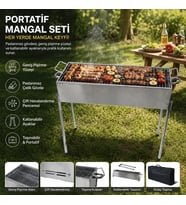 PASLANMAZ MANGAL PORTATİF AYAKLI - STANDLI 70CM