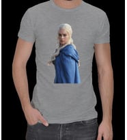 GoT Daenerys Erkek Regular Kesim Tişört (Gri)
