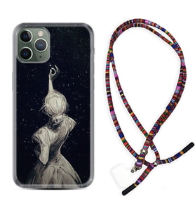 Apple iPhone 11 12 13 14 Pro Max Kılıf Boyun Asklı Rasta Silikon Star Woman 1332