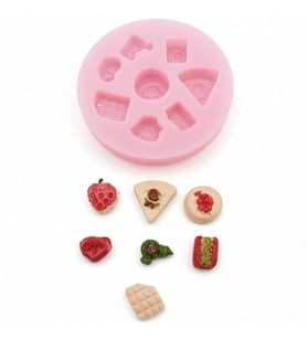 Mini Food Sikuce Moold Set 8 Parça Silikon Kalıp 2x2x0.5 Cm