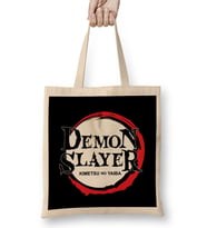 Logo Demon Slayer Kimetsu no Yaiba Bez Çanta Uzun Saplı