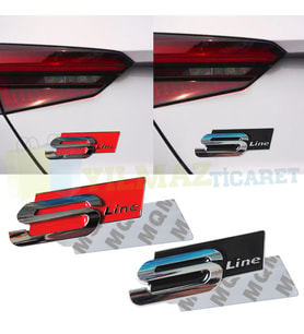 Audi S Line Bagaj Çamurluk Logo Arma Amblem A3 A4 Metal 1 Adet (Siyah)