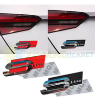 Audi S Line Bagaj Çamurluk Logo Arma Amblem A3 A4 Metal 1 Adet (Siyah)