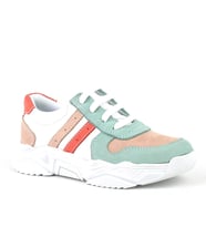 Rakerplus Hakiki Deri Yeşil Pembe Kız Çocuk Sneakers Ayakkabı