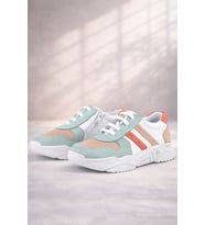 Rakerplus Hakiki Deri Yeşil Pembe Kız Çocuk Sneakers Ayakkabı