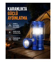 Mey İthalat® Güneş Enerjisiyle Çalışan Kamp Feneri Hafif Portatif Uzun Ömürlü
