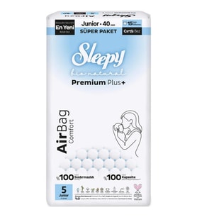 Sleepy Bio Natural Premium Plus Airbag Comfort Bebek Bezi 5 Beden 40 Adet