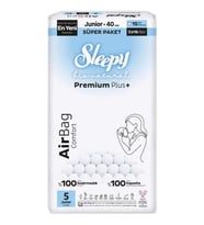 Sleepy Bio Natural Premium Plus Airbag Comfort Bebek Bezi 5 Beden 40 Adet