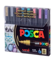 UNİ POSCA SU BAZLI MARKER METALİK RENKLER PC-5M 1.8-2.5 8'Lİ SET