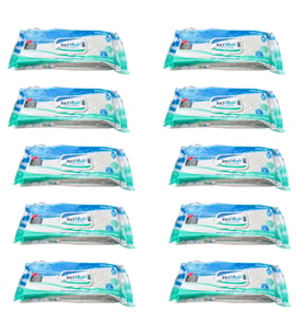 İnci Fresh Islak Vücut Temizleme Havlusu Mendil - Vitamin E + B5 - Parabensiz - 50 Adetlik 10 Paket