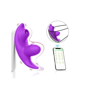 Akıllı Telefon Uyumlu Manyetik Şarjlı Çift Motorlu Vibratör Mor – G Noktası ve Klitoris Uyarıcı