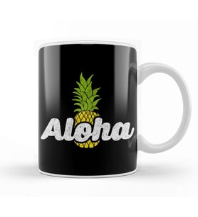 Cute Aloha Pineapple Hawaiian Fruit Theme Kupa Bardak Porselen