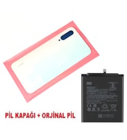 Xiaomi Mi 9 LİTE Arka Kapak Batarya Pil Kapağı + PİL (CAM) BEYAZ