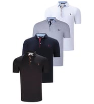 DÖRTLÜ SET T8582 DEWBERRY ERKEK T-SHIRT-SİYAH-BEYAZ-LACİVERT-GRİ (Karışık)