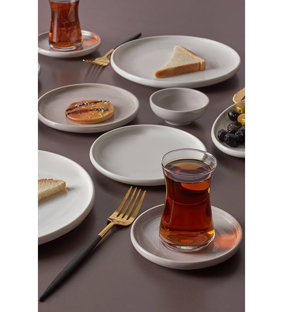Cordelia Grey 26 Parça 6 Kişilik Kahvaltı Takımı