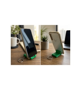 3Dmarketi 3’ü 1 Arada Mini Telefon Tutucu Anahtarlık Charm – Yeşil 3,5 × 7 × 1 cm