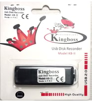 16 GB USB MP3 Ders Kaydı Röportaj Ses Kayıt Cihazı Kingboss (Siyah)