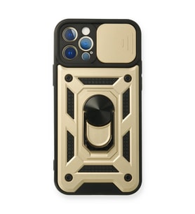 Iphone 12 Kılıf Pars Lens Yüzüklü Silikon - Gold