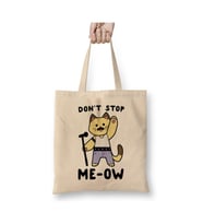 Don't Stop Me-ow Kpop Cats Kedi Beyaz Bez Çanta Uzun Saplı Alışveriş Çantası Plaj Çantası