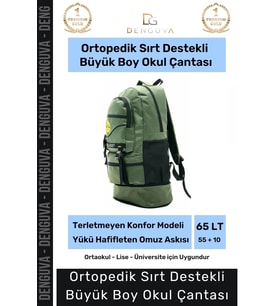 Büyük Boy Ortopedik & Terletmeyen Konfor Modeli Çok Gözlü Bölmeli Lise Ortaokul Okul Sırt Çantası