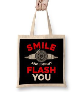 Funny Photography Smile And I Might Flash You Bez Çanta Uzun Saplı