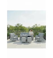 MENEKŞE 3+1+1+2puf+masa Rattan Bahçe Balkon Mobilyası, 7 Kişilik Bahçe Takımı