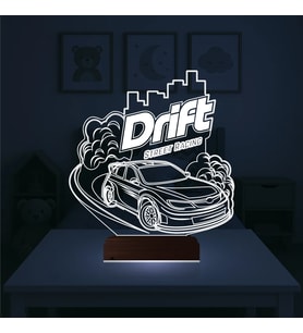 Luvivia Drift Yarış Arabası 3D Lamba - Masa Gece Lambası