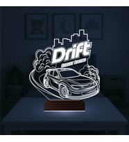 Luvivia Drift Yarış Arabası 3D Lamba - Masa Gece Lambası