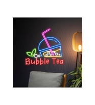 Bubble Tea Yazılı ve Şekilli Neon Tabela