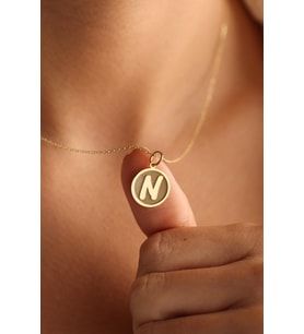 Kişiye Özel 925 Ayar Gümüş Minimalist Harf Kolye (Gold)