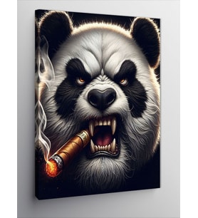 Kanvas Tablo Puro İçen Kızgın Panda