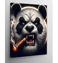 Kanvas Tablo Puro İçen Kızgın Panda