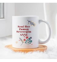 Anneler Gününe Özel Hediye Seramik Beyaz Kupa Bardak  1 Adet