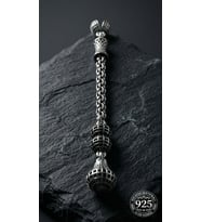 Koleksiyonluk 925 Ayar Gümüş Otantik İşleme Arnavut Zincir Balon Kafes Tesbih Püskül Ucu