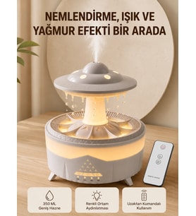 Ufo Yağmur Efektli Hava Nemlendirici 350 Ml Rgb Işıklı Uzaktan Kumandalı