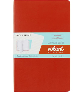 Moleskine Çizgili Volant Not Defteri 2'Li Set L Boy Turuncu + Aqua Mavi (Standart)