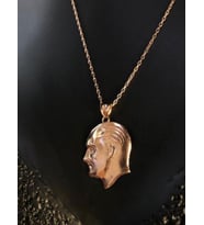 VOG ATATÜRK SİLÜETİ SARI RENK GÜMÜŞ KOLYE SARI,ROZE,BEYAZ RENK SEÇENEĞİ (Rose)