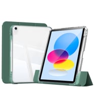 Apple iPad 10.9 2022 (10.Nesil) Uyumlu Kılıf Magnetik Ayrılabilen Airbagli Zore Sliding Tablet Kılıfı (Koyu Yeşil)