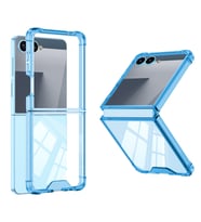Galaxy Z Flip 7 Kılıf Full Camlı Kıpta Kapak (Mavi)