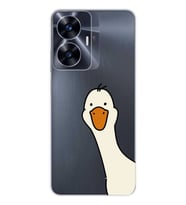 Realme C55 Uyumlu Sevimli Ördek Desenli Şeffaf Telefon Kılıfı