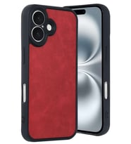 iPhone 16 Kılıf Aras Deri Kapak - Kırmızı