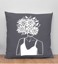 BK Gift Modern Art Tasarımlı Antrasit Kırlent Yastık, Arkadaşa Hediye, Ev Dekorasyonu, Ev Hediyesi-8