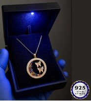 Işıklı Kutusunda Premium 925 Ayar Kelebek Yuvası Tasarımlı Gümüş Kolye