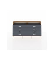Arges Konsol 2 Raflı 8 Çekmeceli  176x30x99 Çam-Antrasit