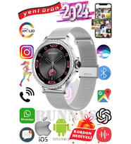 Xiaomi 12 Uyumlu Akıllı Saat Mini Kadınlar İçin Konuşma Özellikli Mini Smart Watch (Gümüş)
