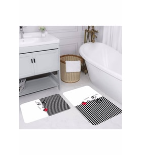 Rovigo Home Dijital Baskılı 2'li Banyo paspas Takımı RVG5223 (Siyah)