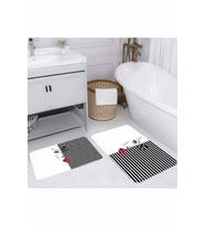 Rovigo Home Dijital Baskılı 2'li Banyo paspas Takımı RVG5223 (Siyah)