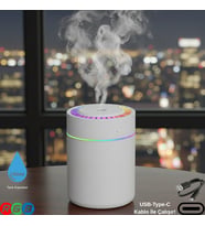 180ML RGB Işıklı Süper Sessiz Type-C Mini Hava Nemlendirici & Aroma Difüzör