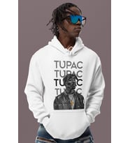 Tasarım Tupac Rapper Baskılı Unisex Oversize 2Pac Şarkıcı Hoodie